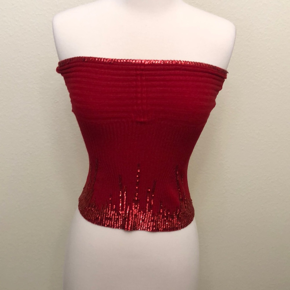 Red Sequin Sparkle Top